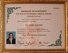 Zertifiktate Thai-Massage